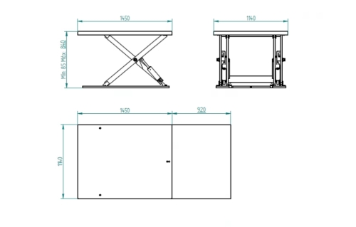 Mesa elevadora eléctrica Extraplana 1.000 kg con rampa 4